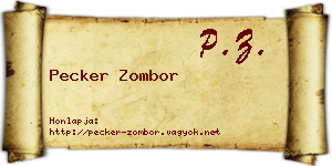 Pecker Zombor névjegykártya